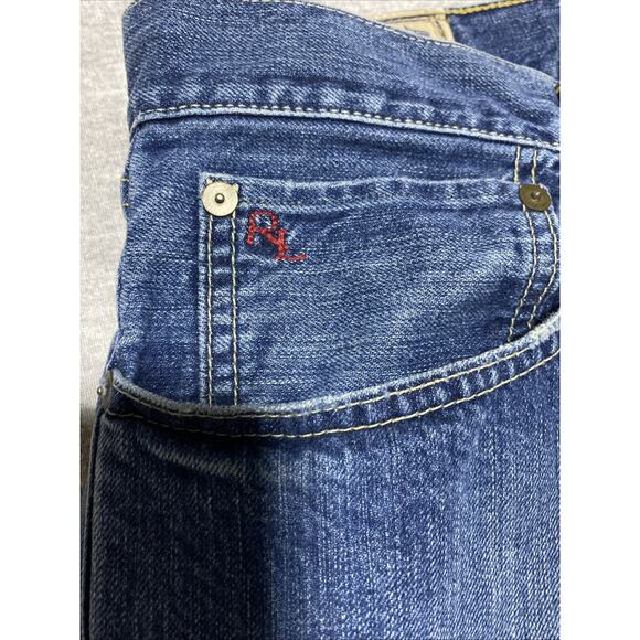 Polo Ralph Lauren Jeans Mens Tag 35x30 Actual 36x29.5 Blue Straight Designer - Picture 4 of 13